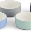 Elk and Friends Kids Porcelain Bowls with Silicone Sleeves | Suitable for Babies/Toddlers | Microwave & Dishwasher Safe | Non Slip Dinnerware | Snack Dishes | 4 Pack (Sage/Misty Blue/Gray/Navy)