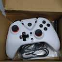 ROTOMOON Wireless Game Controller with LED Lighting Compatible with Xbox One S/X, Xbox Series S/X Gaming Gamepad, Remote Joypad with 2.4G Wireless Adapter, Rechargeable Battery (White)