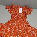 Prettywear Women's 2025 Spring Summer Boho Off Shoulder Midi Dress Floral Short Sleeve A Line Casual Beach Vacation Dresses XS