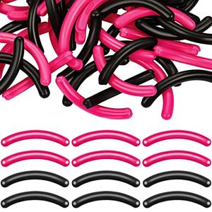 Mudder 80 Pieces Eyelash Curler Refills Pads Soft Curler Replacement Refills Pads for Universal Eyelash (Black, Rose)