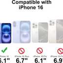 tharlet Magnetic for iPhone 16 Case with Card Holder [Compatible with Magsafe][ with Wireless Charging Wallet] Blue Flower Floral Printed Pattern Clear Case for iPhone 16 Case, Blue (6.1")