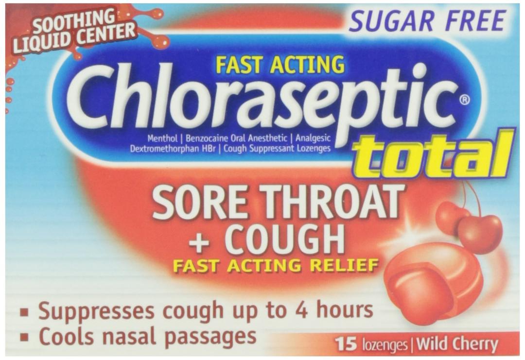 Chloraseptic Sugar Free Wild Cherry, 15 ct EXP: 06-2027