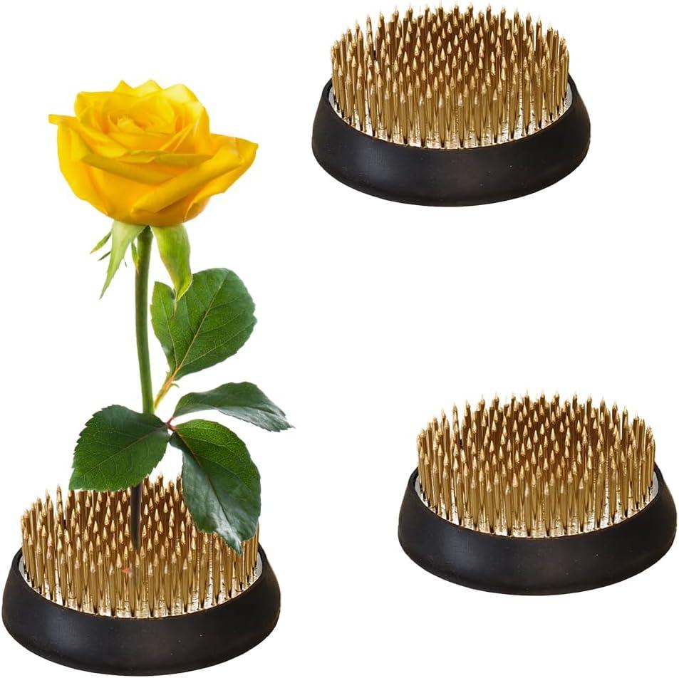 3PC 2Inch Flower Frog Holder,Round Flower Arrangement Kenzan Japanese Pin Frogs for Flowers Fixation and Decoration,Valentine's Day GiftHDRELEODY