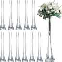 Craft And Party, Pack of 12, Eiffel Tower Vases Centerpiece for Flower, Wedding, Decoration. (20", Clear)