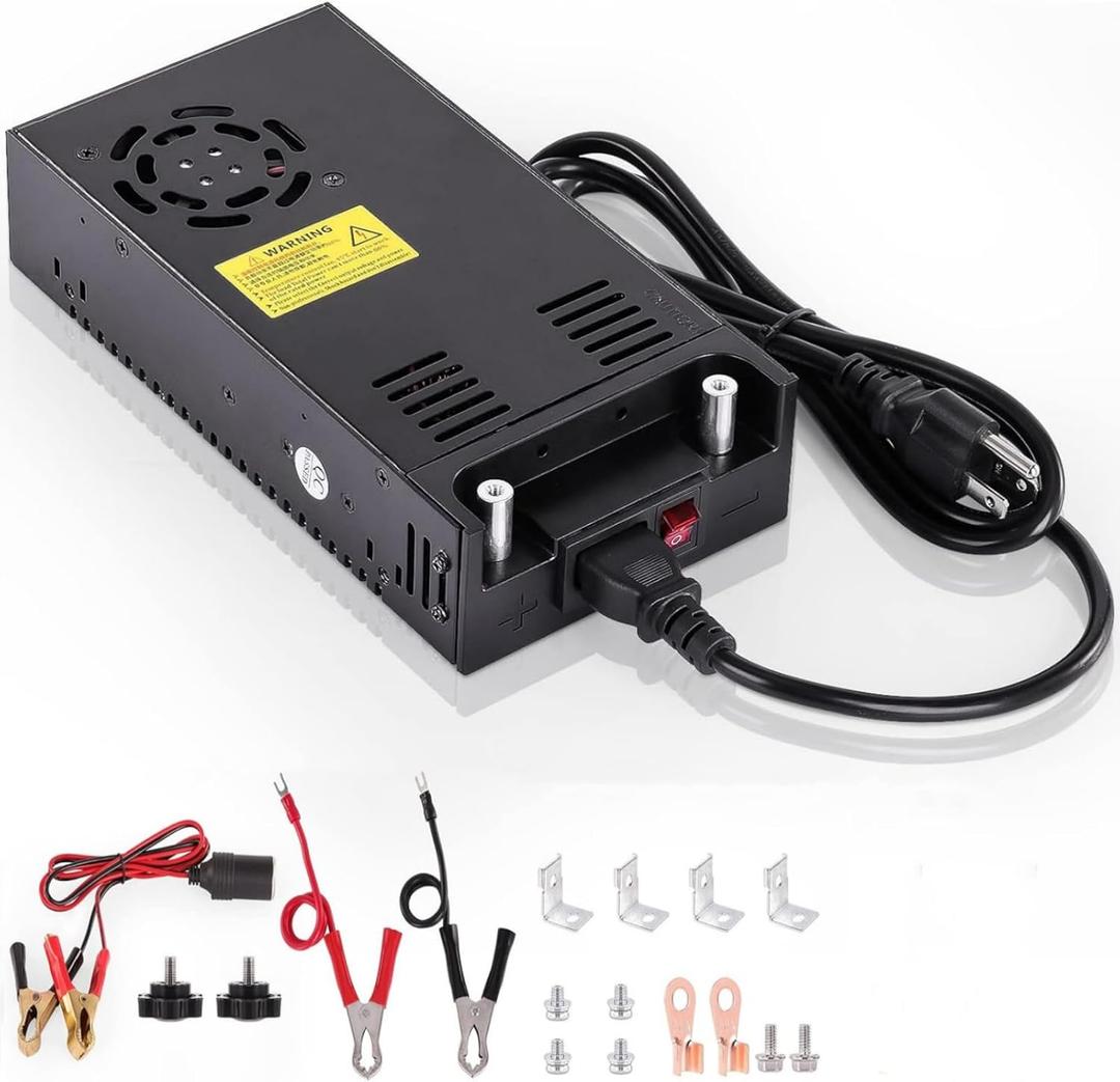 AC to DC Converter 600W 50A, 12V Power Supply 110v to 12v Converter Adjustable Power Supply Universal Power Adapter for Radio, Car Stereos, LED Strip, CCTV, Computer Project, 3D Printer Black
