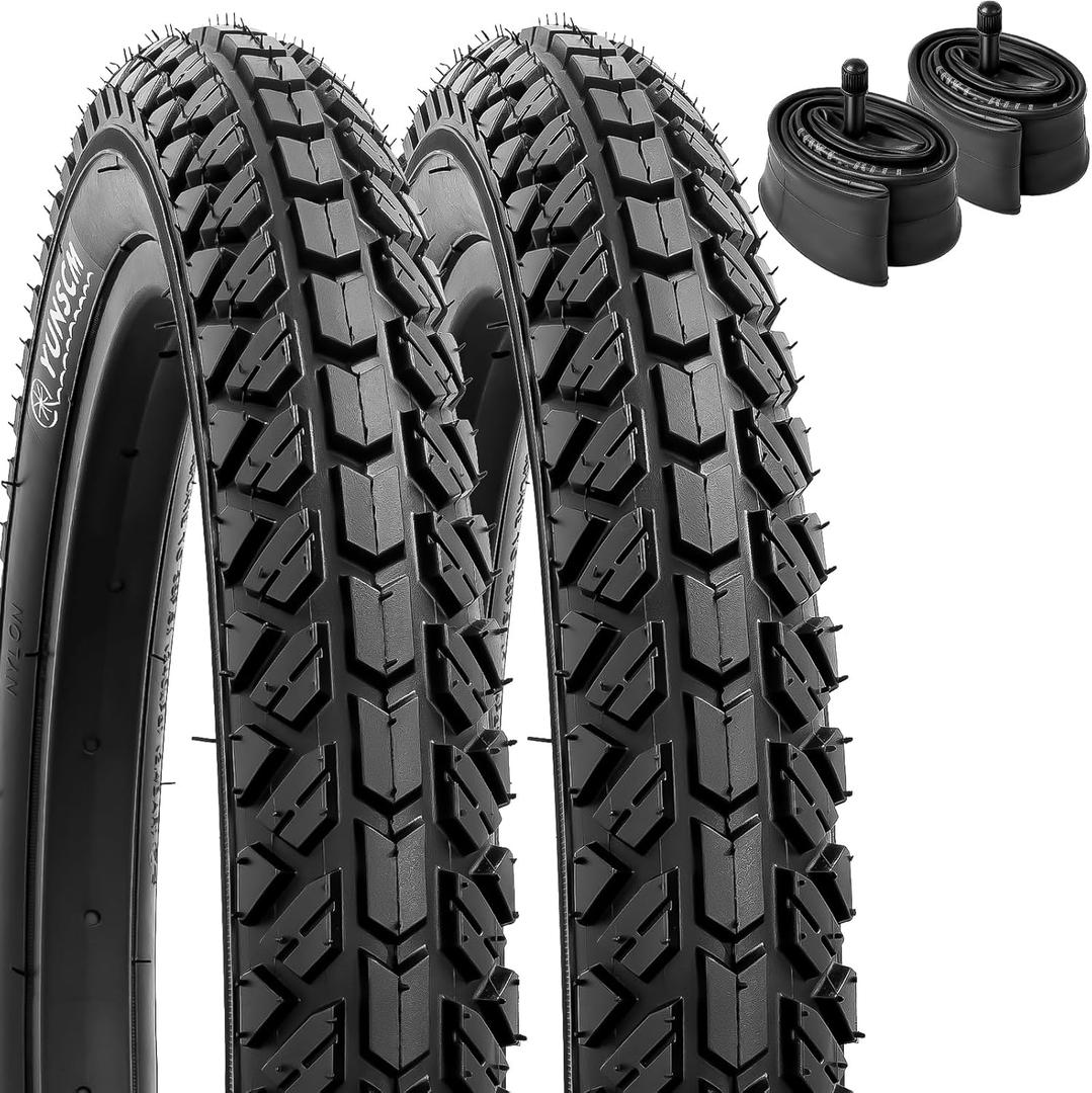 YUNSCM 2-PCS 16" Kid Bike Tires 16x1.95 54-305 Compatible with 16x1.90 16 x 1.95 16x2.0 All-Terrain Directional Tread Bicycle Tires (Y-1199)