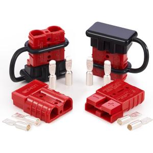 Orion Motor Tech Wire Connector 4 Pack, 50A Wire Harness Plug Kit for 6-12 Gauge Cables, 12V-36V Battery Quick Connect Disconnect Set for Car Bike ATV Winches Lifts Motors More, Set of 4, Red