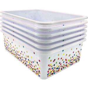 Teacher Created Resources Confetti Large Plastic Storage Bins - 6 pack (TCR32242)