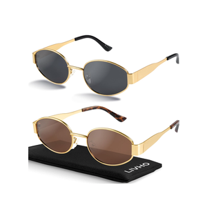 livho 2025 Trendy Oval Sunglasses - Stylish Polarized Shades for Everyday - Retro Metal Frames