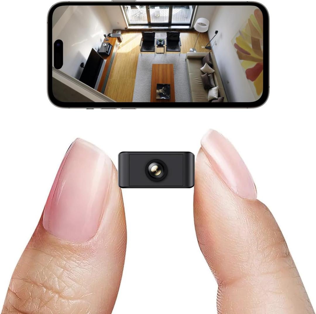 Small Spy Cam, Mini Cameras Hidden Wireless Camera for Home Cameras Indoor Camera Spy with 1080P HD and Night Vision for Home Security, Room, Pet, Baby