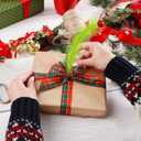 2 x 12 Pcs Green Furry Christmas Tree Picks, 17 Inch Christmas Tree Topper Decorations, Red Green Tree Ornaments for Christmas Picks Furry, Suitable for Indoor Christmas Home Wreath Decorations