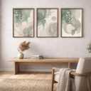 3 Piece Watercolor Botanical Canvas Wall Art Sage Green Beige Prints Painting Picture Wall Decor Modern Zen Floral Poster Print Artwork for Dining Bedroom Living Room Office Home Decoration, 24"L x 16"W