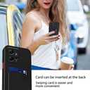 Compatible with Redmi Note 12 4G Case Silicone with Card Holder Black, for Redmi Note 12 4G Phone Case Silicone Liquid Shockproof Protective Slim Cover (Black)