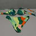 ZAFUL Women's High Cut Thong Bikini Set Swimsuits Cami String Sexy Bathing Suit, Smal