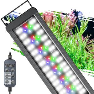 Pawfly 12W 24/7 Aquarium LED Light for 12" to 18" Tanks Extendable Fish Tank Light with Full Spectrum White Blue Red Green Lights with D/N Mode Single Color Effects Timer and Adjustable Brightness