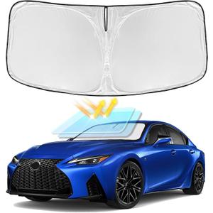 for Lexus is 2021-2026 Windshield Sun Shade-4 Layers Car Sunshade for Lexus IS250 IS350 IS300 IS460 F Sport Front Windows Shade Cover Custom Fit is Sun Visor 240T Shade Blocks UV Rays Car Accessories