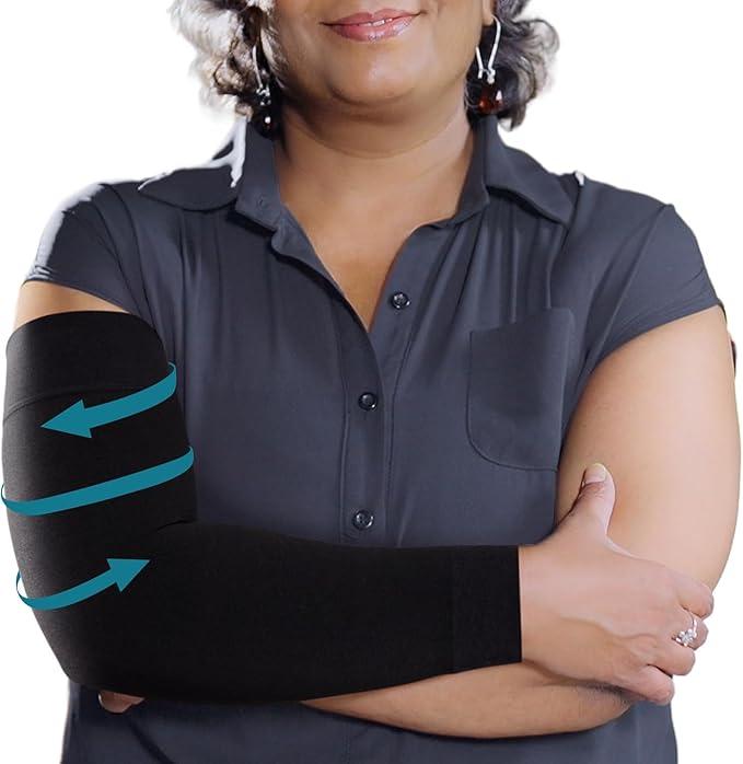 KEMFORD Compression Lymphedema Arm Sleeves for Women - 15-20 mmHg, 1 Pair, Medical Arm Brace for Swelling, Edema, Circulation (Small/Medium)