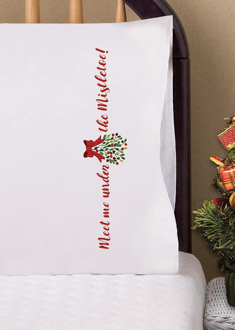 Mistletoe Pillowcases - 2 Standard Size (20" x 30")