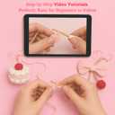 HOUSE CREATIVITY Crochet Keychain Kit for Beginners Make 2 Cute Cake & Bow Charms, Amigurumi Crochet Starter Kit with Video Tutorial, Yarn & Keyring, DIY Bag Charm Gift