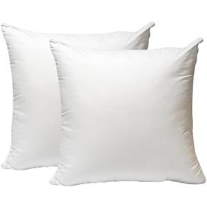 20x20inches Throw Pillow Inserts Set of 2 Rectangle White Cotton Textured Fleece Fabric Throw Pillow Insert with Hypoall. Polyester Fiber Filling Bed and Couch Pillows (2 Pack 20” x 20”)