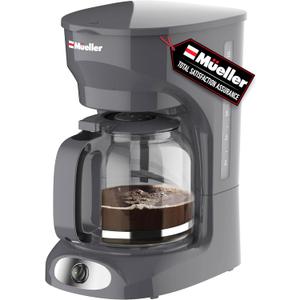 MELLERHOME 12-Cup Drip Coffee Maker Perfect for Home or Office, Borosilicate Carafe, Auto-Off, Reusable Filter, Anti-Drip, Keep-Warm Function, Clear Water Level Window, Gray  