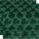 Artoid Mode Shamrock St.Patrick's Day Placemats Set of 4, 12x18 Inch Soft Plush Faux Fur Wool Holiday Table Mats for Party Kitchen Dining Decoration