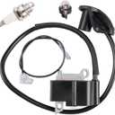 4134 400 1312 Ignition Coil for Stihl KA120 KA120R KA250 FS120 FS120R FS200 FS200R FS250 FS300 FS350 FS380 BrushCutter with Spark Plug