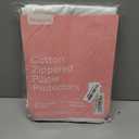 100% Cotton 4-Pack Pillow Protectors with Zipper Standard Size  100% Resistant to Stains, Dust & Dirt  Washable Covers for Increased Pillow Lifespan