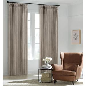 Tan Brown Extra Long Burlap Semi Sheer Curtains 120 Inches Long for Living Room Bedroom Farmhouse Country Pinch Pleat Flax Linen Window Drapes with Back Tab Ceiling Track System Taupe Burlywood