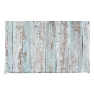 EOBTAIN Rustic Wood Bathroom Rugs Teal Vintage Plank Memory Foam Bath Mat Farmhouse Wood Bath Rugs Non Slip Washable Absorbent Doormat Floor Mat Bathroom Accessories 32 x 20 Inch