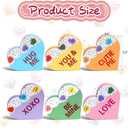 Thyle 6 Pcs Valentines Day Conversation Hearts Decor 3.2 Valentine Wooden Candy Heart Tiered Tray Table Decorations Sweet Sprinkle Wood Heart Be Mine Kiss Me Desk Sign for Centerpiece Home Party