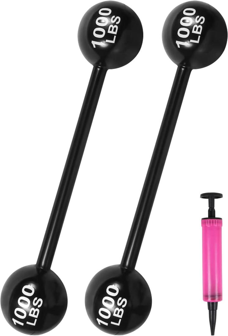 2 PCS Giant Inflatable Dumbbell Barbell,Funny Carnival Circus Birthday/Halloween Party Decorations Fake Weights Cosplay Props Party Supplies,Blow Up Strongman Costume Photo Booth Props Accessory
