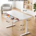 Marsail 37 x 22 inch Glass Standing Desk with 4-Zone Drawer Storage, White