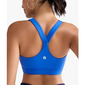 RUNNING GIRL Sports Bras for Women, Molded Cup High Impact Sports Bra Workout Bras for Women High Support Racerback, Blue (Medium)