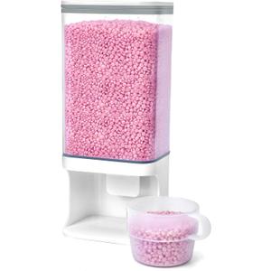 Conworld Laundry Detergent Dispenser, Wall Mounted Laundry Beads Dispenser for Scent Booster Beads, Stain Remover Powder, Bath Salts, Rice, Beans Grain and Dry Food, Laundry Scent Booster Container (Medium (52oz)-White)