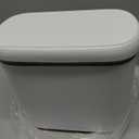 MOPALL Dog Proof Trash Can with Lid, 3.3 Gallon Slim Bathroom Garbage Bin with Inner Bucket, Fits Standard 4 Gallon Bags, Odor Sealing Diaper Pail for Nursery, Modern White Waste Basket, 6.9" Wide White