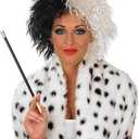 fun shack White Black Wig, Two Tone Wig, Devil Wig, Evil Stepmother Wig, Wig Black and White Accessories, Character Wigs, One Size