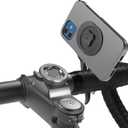 CQ Bike Phone Mount – Mountain Bicycle Phone Holder with Secure Dual Lock, Stable Quad Clip, Quick Twist Release, Aluminium MTB/Gravel/Road Bike Stem Mount for iPhone and 4.5-7.5 Inch Smartphones