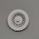 Elkay LKQD35 Polymer 3-1/2" Disposer Flange with Removable Basket Strainer and Rubber Stopper - White