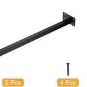uxcell Floating Shelf Bracket,1 Pack 20 Inch Iron Hidden Wall Mounted Shelf Supports with Screws and Expansion Tube for Wood Shelves, Hanging in Office, Living Room (Black)