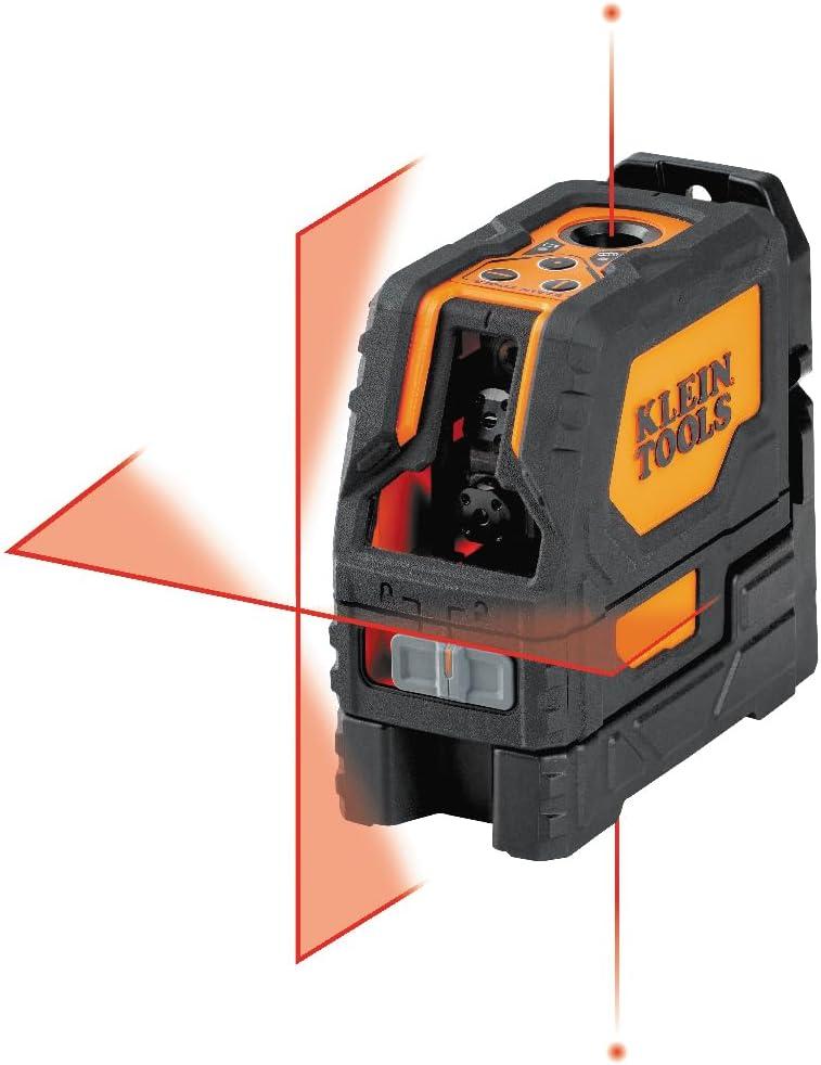 Klein Tools 93LCLS Self-Leveling Laser Level with Bright Red Cross Lines and Plumb Spot, Magnetic and Ceiling Clamp Mounting