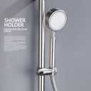 Tecmolog Adjustable Shower Head Holder for 25 mm Slide Bar, Stainless Steel Shower Bar Slider Holder Replacement Part Brushed Nickel, ST35