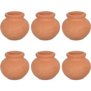 Mini Clay Pots, 6pc Set Mini Terracotta Clay Pottery Planters for DIY Garden & Dollhouse