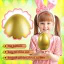 6 PCS Large Golden Easter Eggs, 6" Jumbo Metallic Easter Eggs for Easter Egg Hunt, Empty Eggs for Filling Treats, Fillable Surprise Eggs Bulk, Basket Stuffers Fillers, Easter Basket Essentials