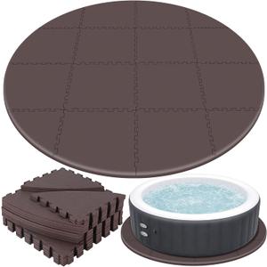 Nuanchu 78" Round Hot Tub Pad, 0.6 in Thick EVA Foam Hot Tub Mat, Brown