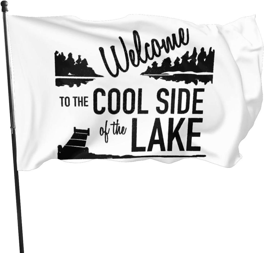 Welcome to The Lake 3x5 Ft Flag Bright Vivid Colors Banner With Brass Grommets Indoor Outdoor Decoration Single-Sided Printing
