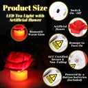 VIHOSE 24 Pack Red Rose LED Candles with Artificial Flowers, 200+Hour Battery Operated Tea Lights Candles for Centerpiece Table Wedding Anniversary Party Decorations(Red)