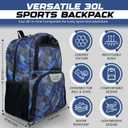 Soccer & Basketball Sports Bag with Ball Pump - Basketball Backpack with Separate Ball & Shoes Holder Compartment, Soccer Basketball Football & Volleyball Bag with Large Capacity (Blue)