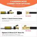 24FT Reach 8-18FT Telescopic Pole Gutter Cleaning Tools from Ground, Up to 24FT Reach, Flexible Wand, Adjustable Flow for Garden, Roof Gutters, Leaves & Debris Removal