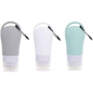 HomeSoGood 3Pcs Leakproof Silicone Refillable Squeezable Travel Tube with Keychain Hook for Cosmetic Toiletry Shampoo Sub-Bottling Travel Bottle(60ml)